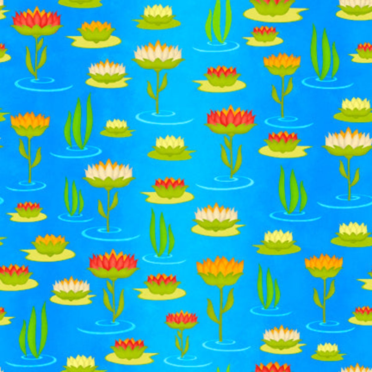3-Yard-Curated-Bundle Blue lotus & red snails