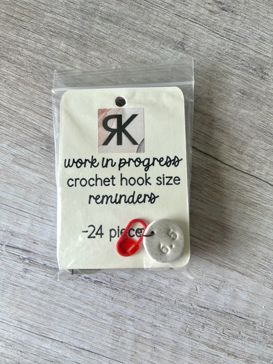 Crochet size reminders handmade