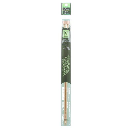 Clover Takumi Bamboo 13in Single Point Knitting Needle Size 6/4mm