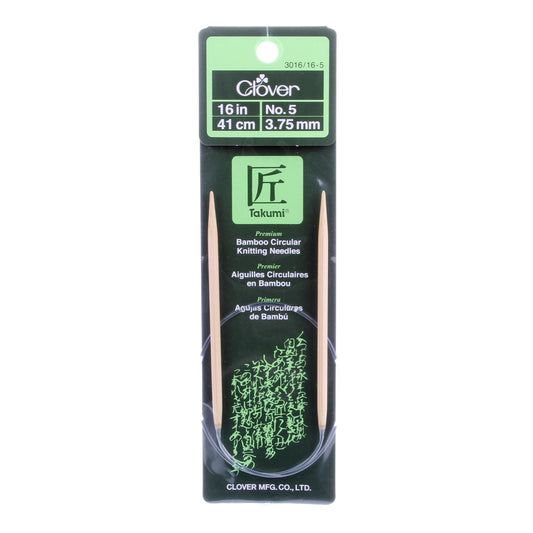 Clover Takumi Bamboo 16in Circular Knitting Needle Size 5