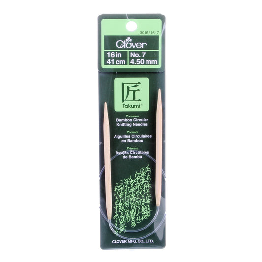 Clover Takumi Bamboo 16in Circular Knitting Needle Size 7