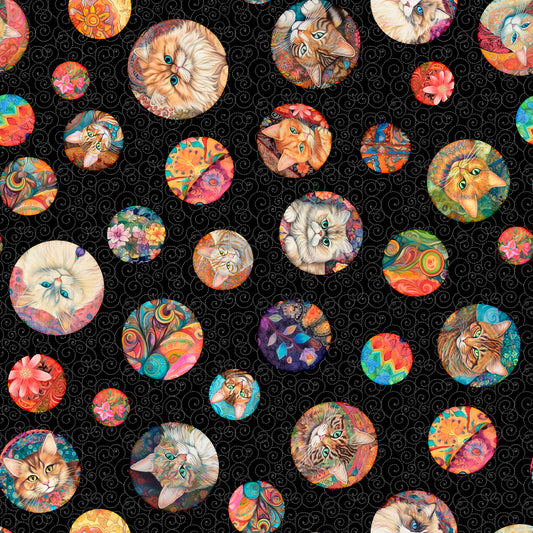 Quilt Room Kitties - Cat Circles - J