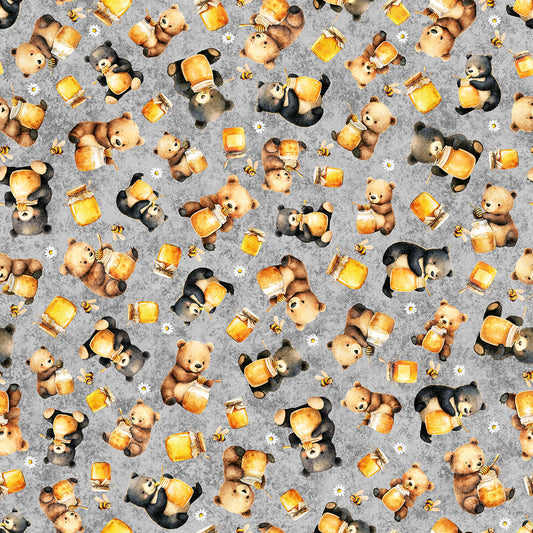 BUZZ, BUZZ, BUZZ - BEARS & HONEY - GRAY - 31702-K