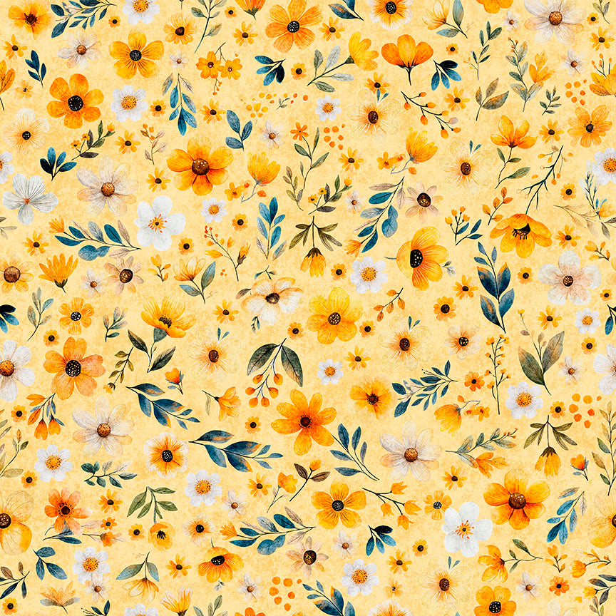 BUZZ, BUZZ, BUZZ - FLORAL - LT YELLOW