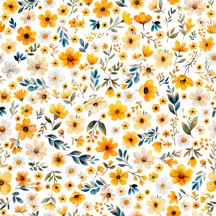 BUZZ, BUZZ, BUZZ - FLORAL - WHITE