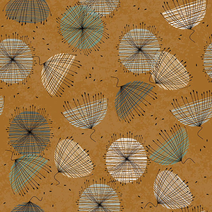 WISPS ON THE WIND - CONTEMPO FLOWERS - ANTIQUE GOLD