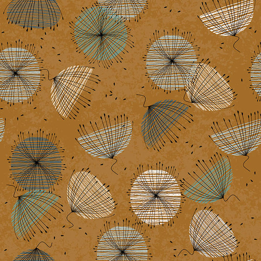WISPS ON THE WIND - CONTEMPO FLOWERS - ANTIQUE GOLD
