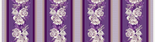 LE FLEUR - FLORAL BORDER STRIPE - PURPLE -31811 V