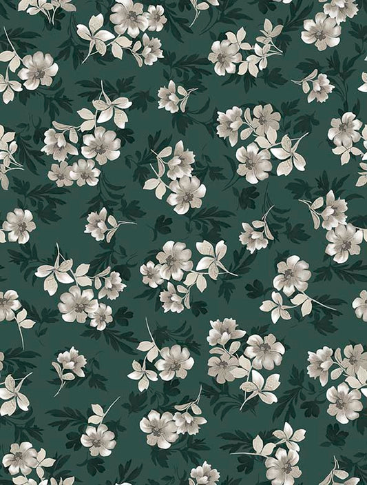 LE FLEUR - TOSSED FLORAL - DK GREEN -31813 G