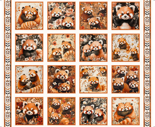 PANDALAND - PANDA PICTURE PATCHES - LT CREAM PANEL