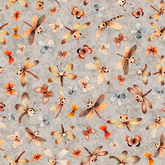 PANDALAND - DRAGONFLIES & MOTHS - LT GRAY
