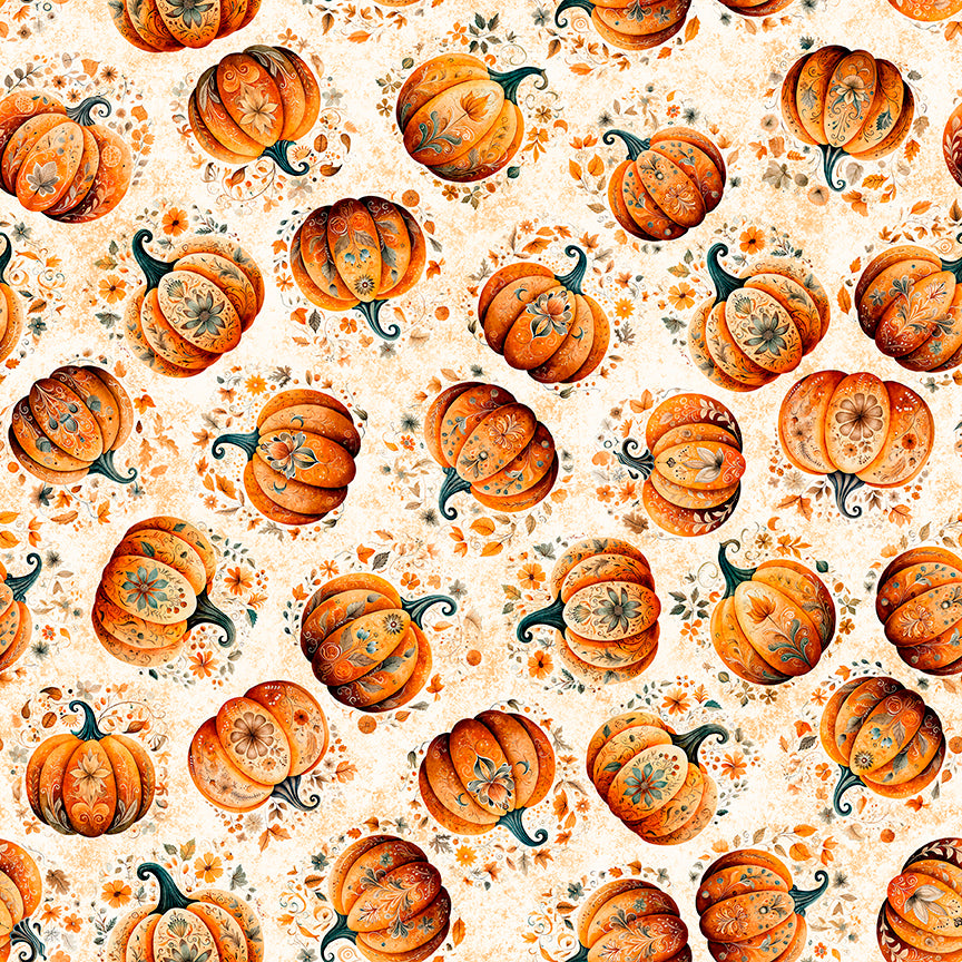 HARVEST HOLLOW - TOSSED PUMPKINS - CREAM