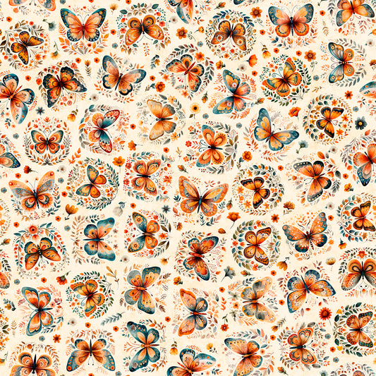 HARVEST HOLLOW - BUTTERFLIES - CREAM
