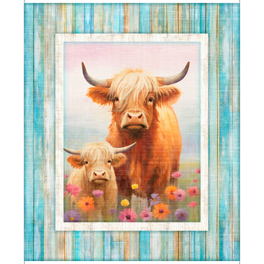 UDDERLY ADORABLE - Highland Cow Panel - MULTI - 32157-X