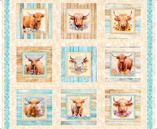 UDDERLY ADORABLE - Highland Cow Picture Patches - MULTI - 32158-X