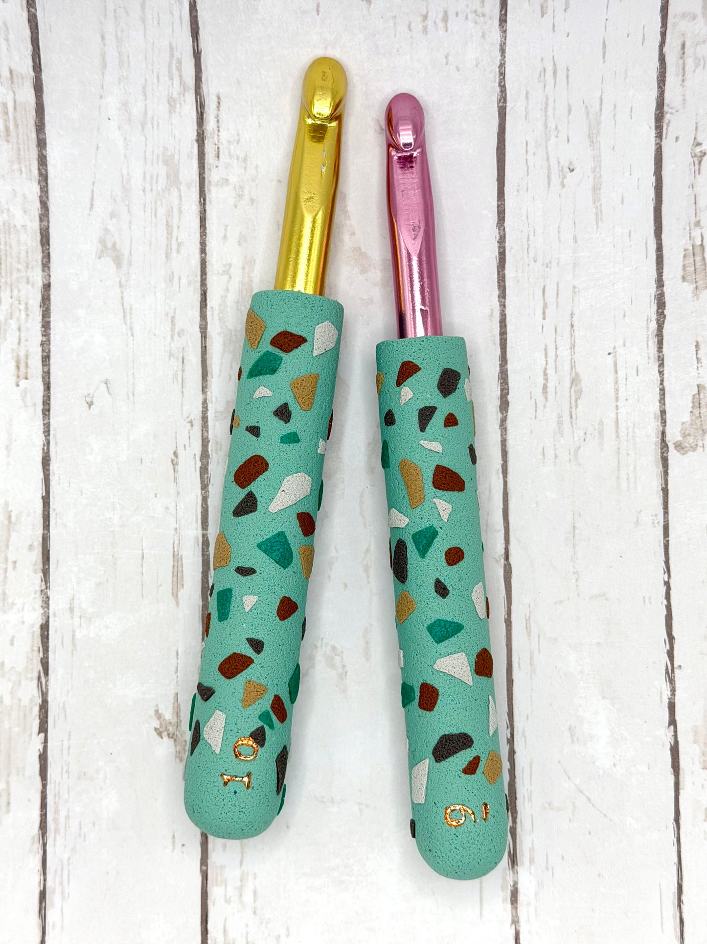 Crochet Hook Set - Green Terrazzo