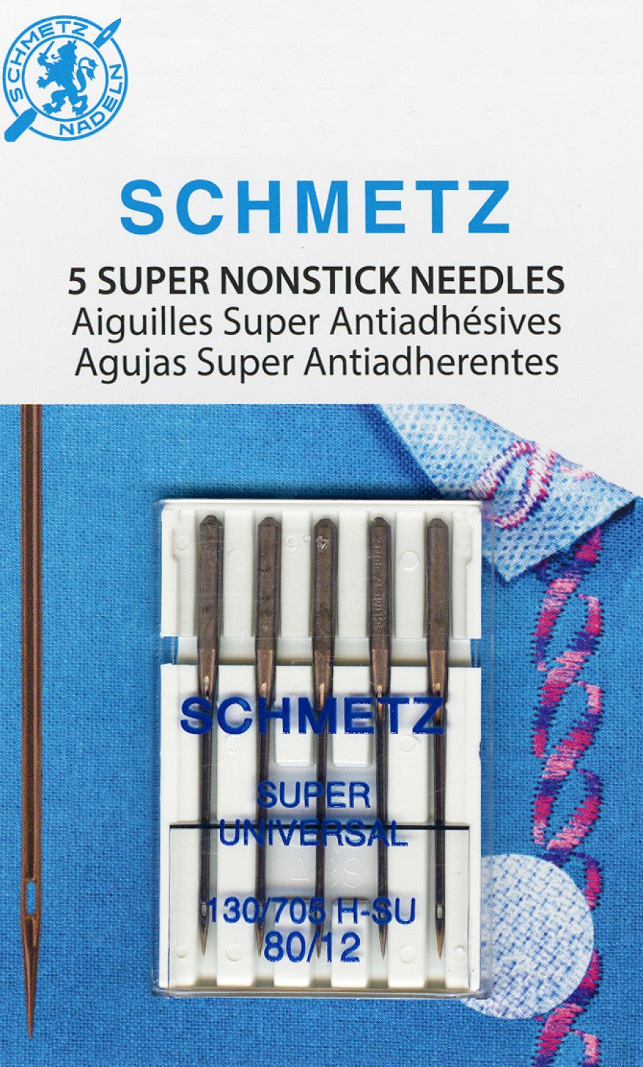 Schmetz Super Nonstick Needle 5ct, Size 80/12