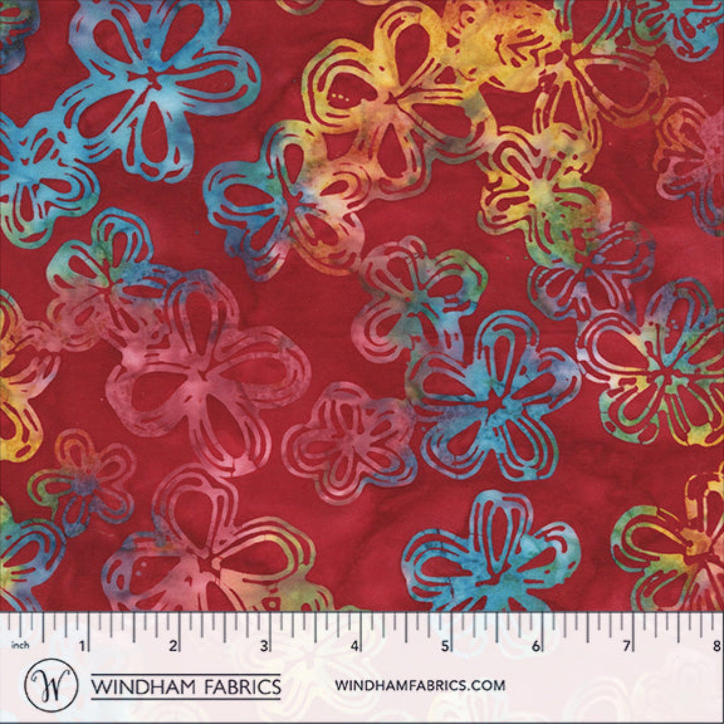 QE8: Charm - Etched Flowers - 451Q-1 Valentine - Batik