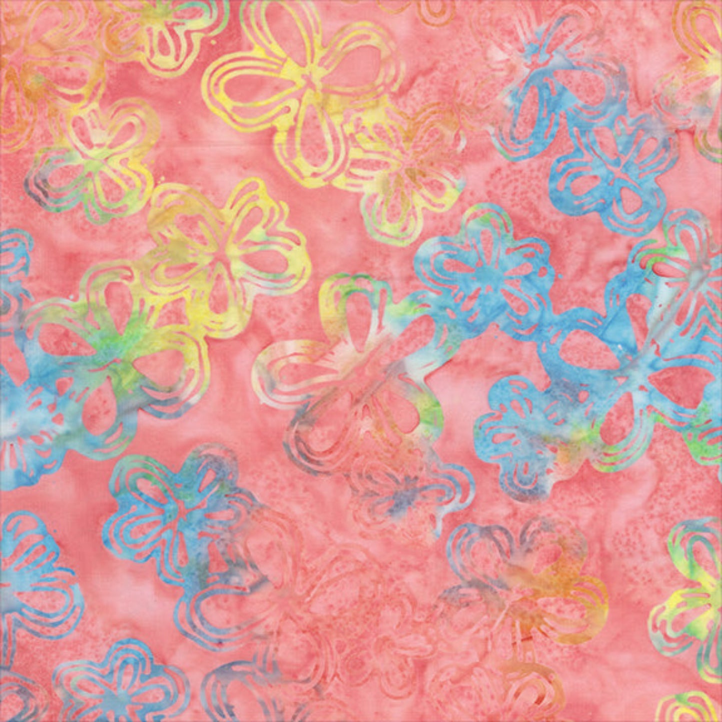 QE8: Charm - Etched Flowers - 451Q-2 Bubblegum - Batik