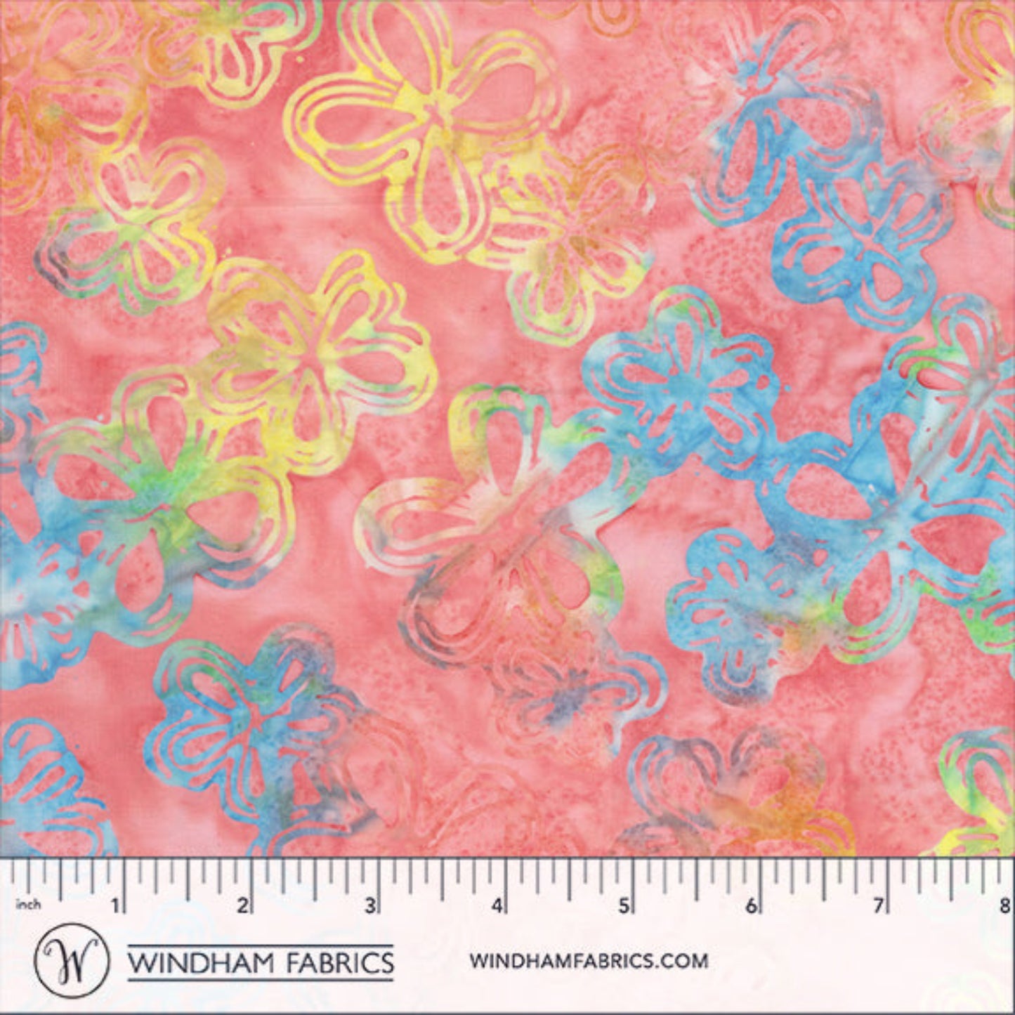 QE8: Charm - Etched Flowers - 451Q-2 Bubblegum - Batik