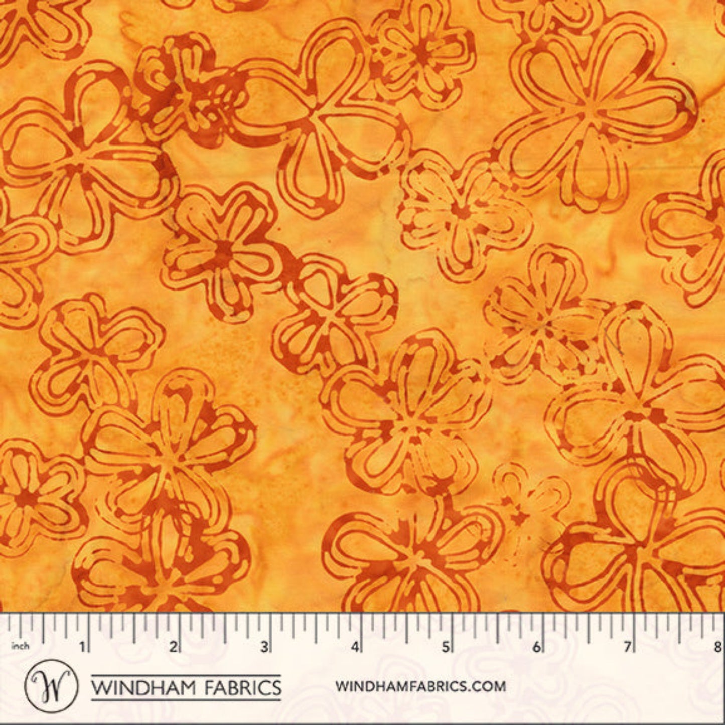 QE8: Charm - Etched Flowers - 451Q-3 Honeycomb - Batik