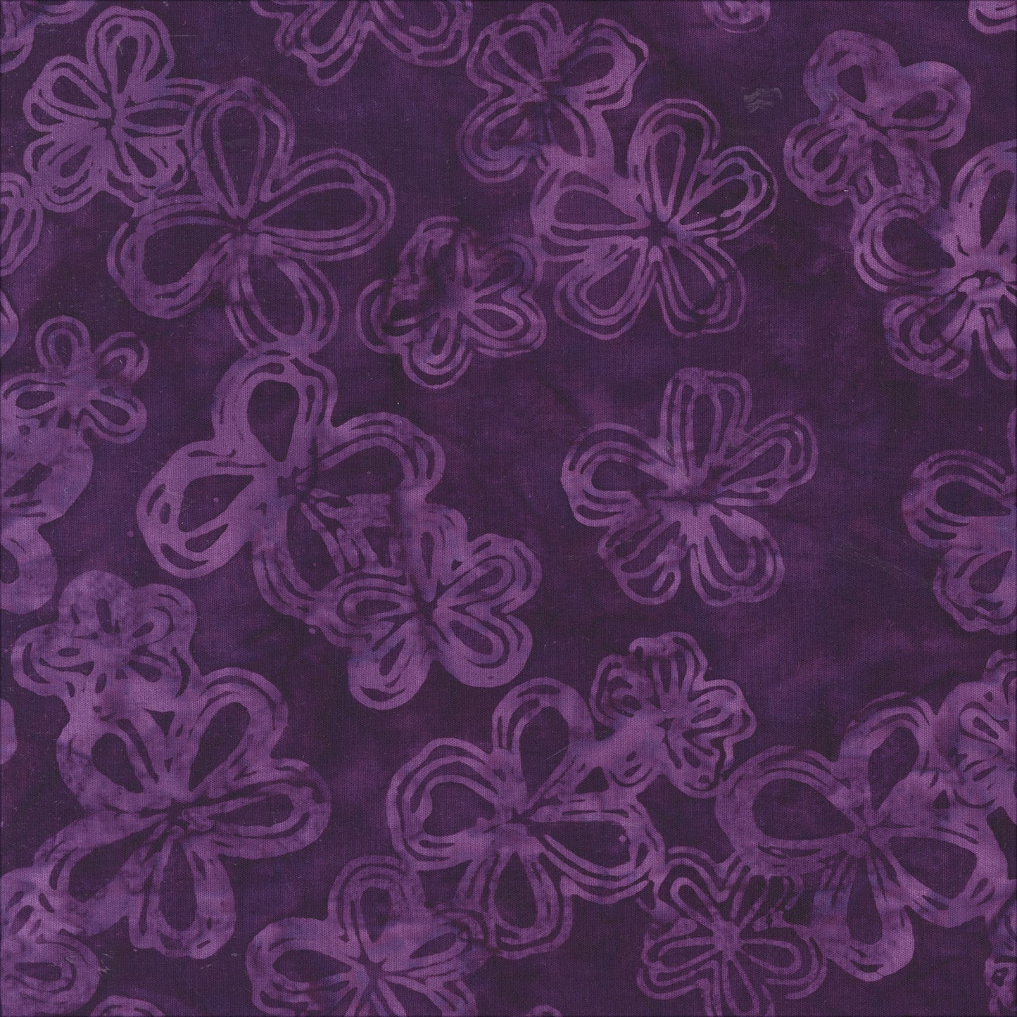 QE8: Charm - Etched Flowers - 451Q-8 Purple - Batik