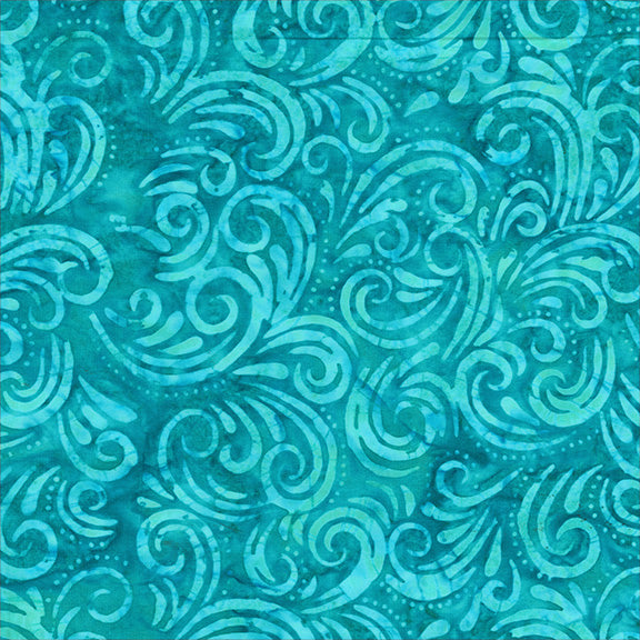 QE8: Charm - Swirl - 452Q-3 Turquoise - Batik