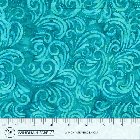 QE8: Charm - Swirl - 452Q-3 Turquoise - Batik