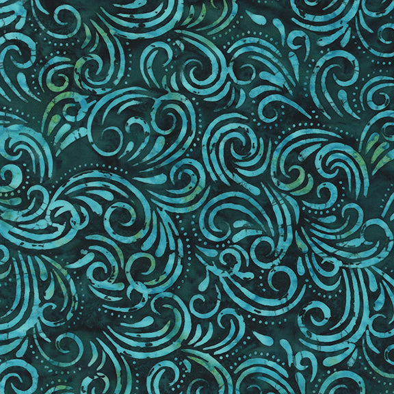 QE8: Charm - Swirl - 452Q-4 Dark Teal - Batik