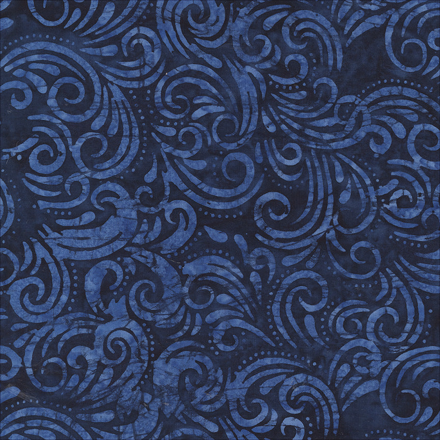 QE8: Charm - Swirl - 452Q-5 Navy - Batik