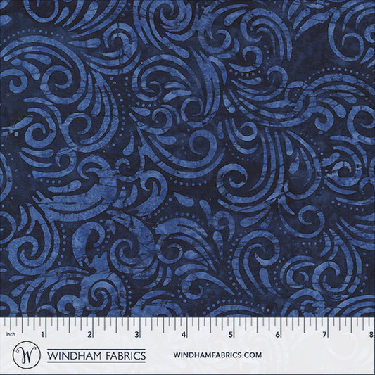 QE8: Charm - Swirl - 452Q-5 Navy - Batik