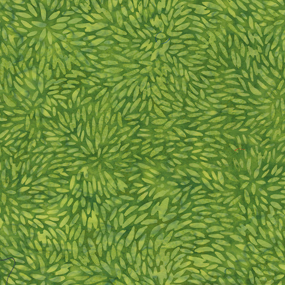 QE8: Charm - Tiny Leaves - 454Q-2 Grass - Batik