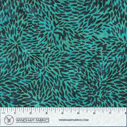 QE8: Charm - Tiny Leaves - 454Q-3 Teal - Batik