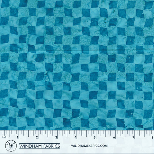 QE8: Charm - Checkerboard - 456Q-2 Cyan - Batik