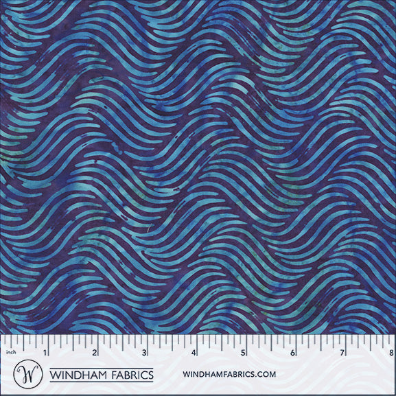 QE8: Charm - Waves - 457Q-4 Ultraviolet - Batik