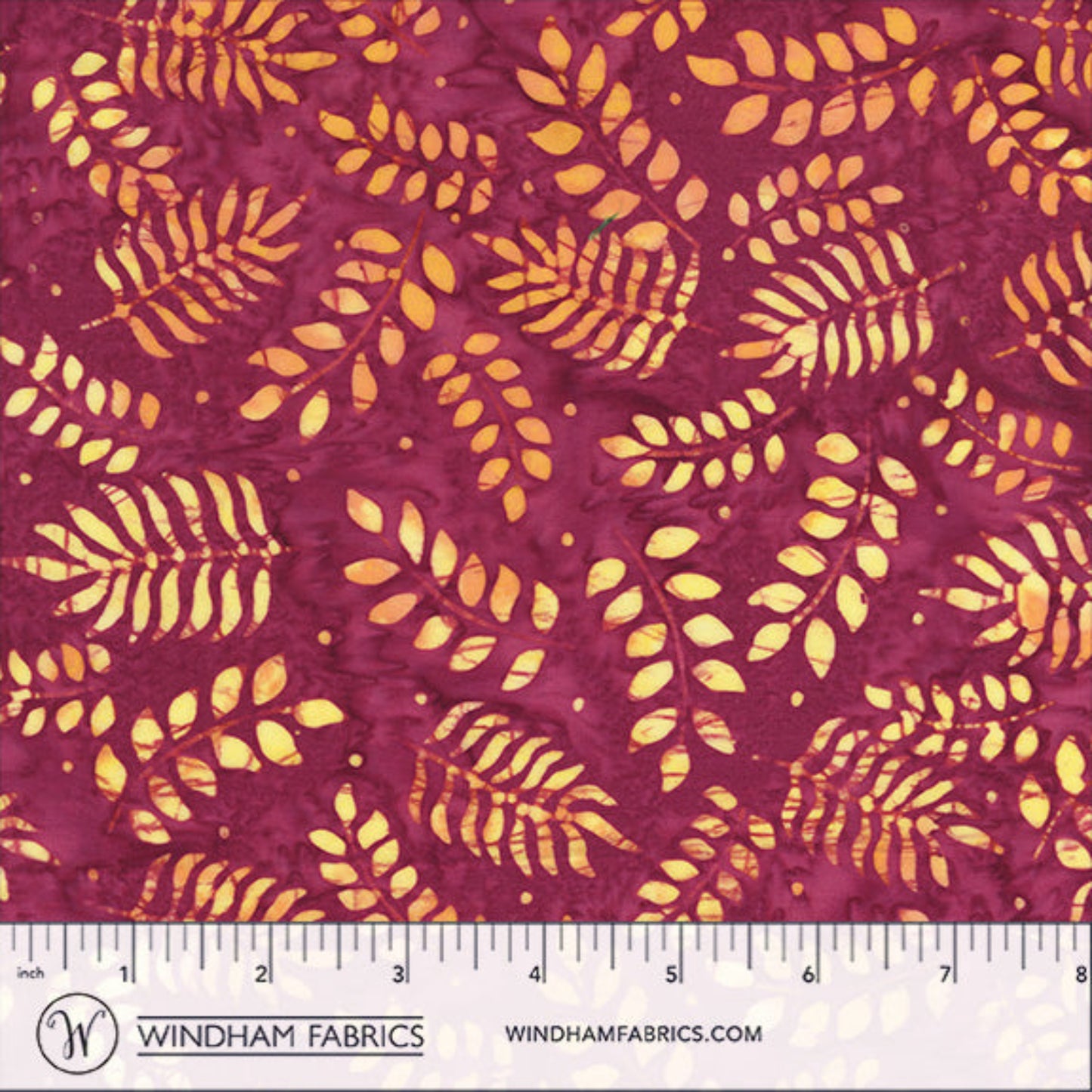 QE8: Charm - Botanical Leaves - 458Q-1 Pizzazz - Batik