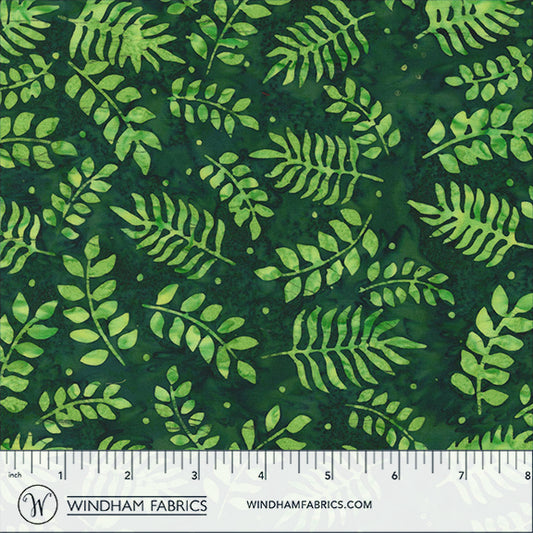 QE8: Charm - Botanical Leaves - 458Q-2 Forest - Batik