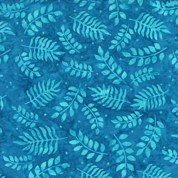 QE8: Charm - Botanical Leaves - 458Q-3 Capri - Batik