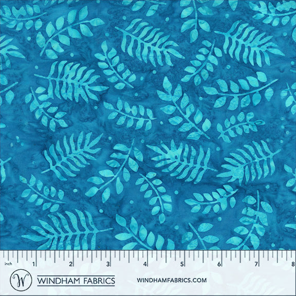 QE8: Charm - Botanical Leaves - 458Q-3 Capri - Batik