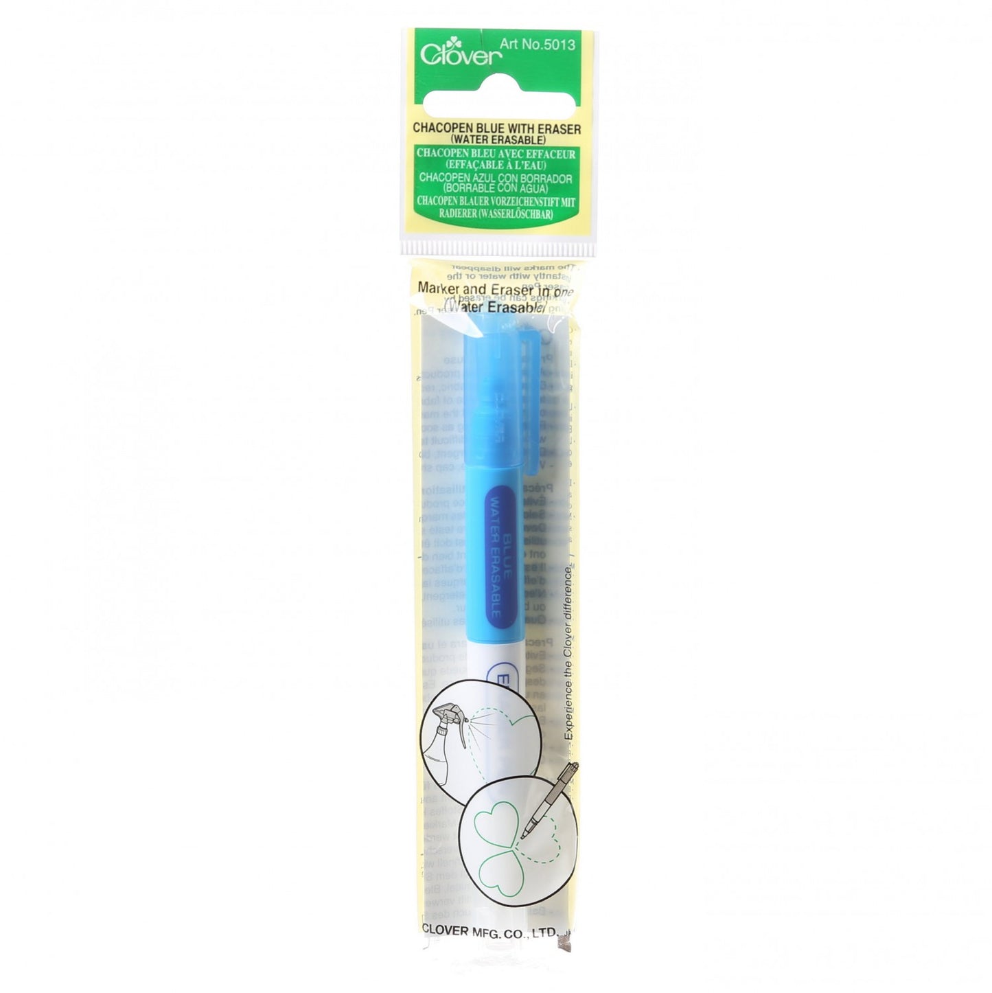 Chacopen Blue Water Soluble Dual Tip Pen With Eraser