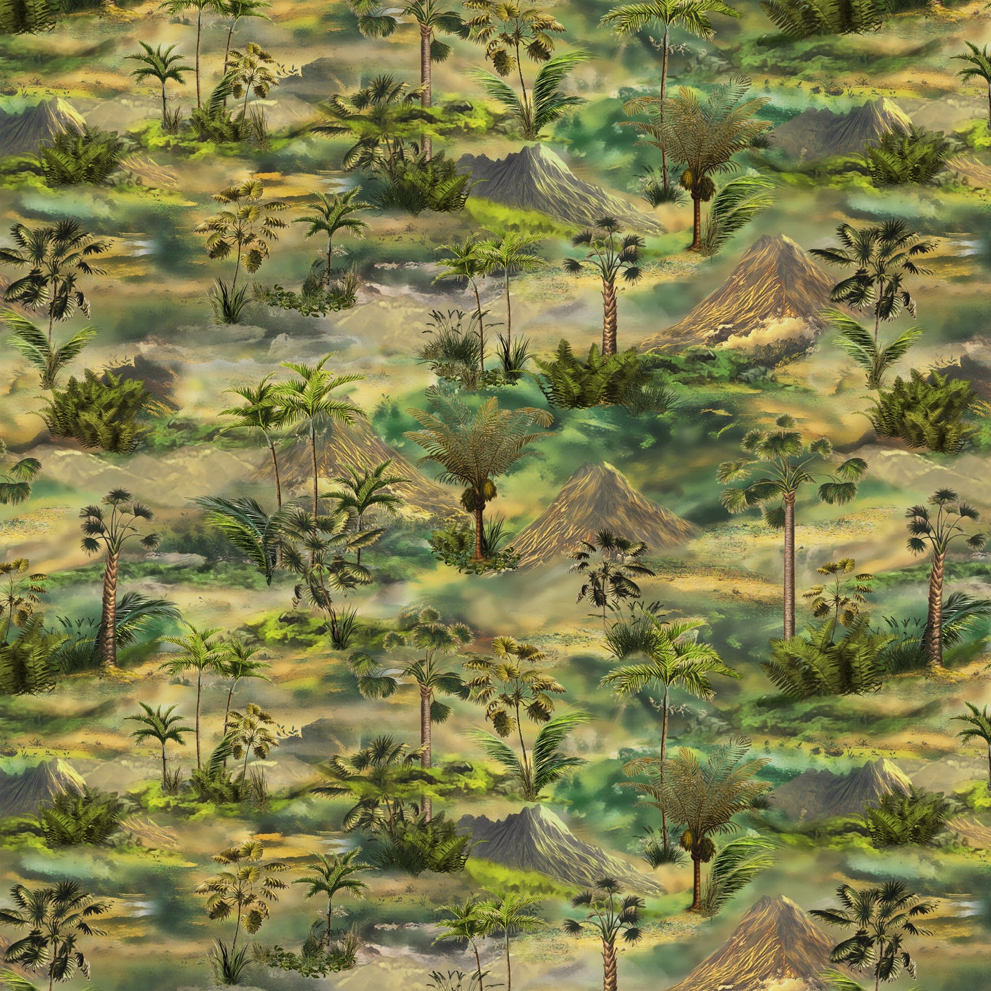 Prehistoric Paradise -Tropical Forest 55157-1 Lush Greens