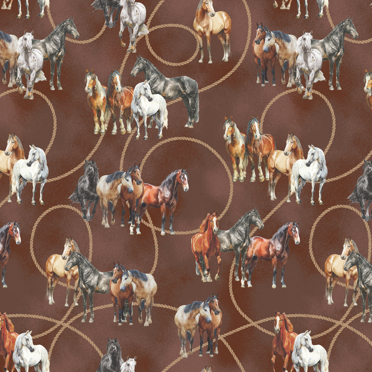 Lone Star Trail, Wild Horses, 55429-3 Brown