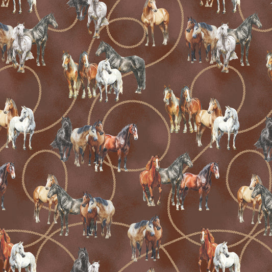 Lone Star Trail, Wild Horses, 55429-3 Brown