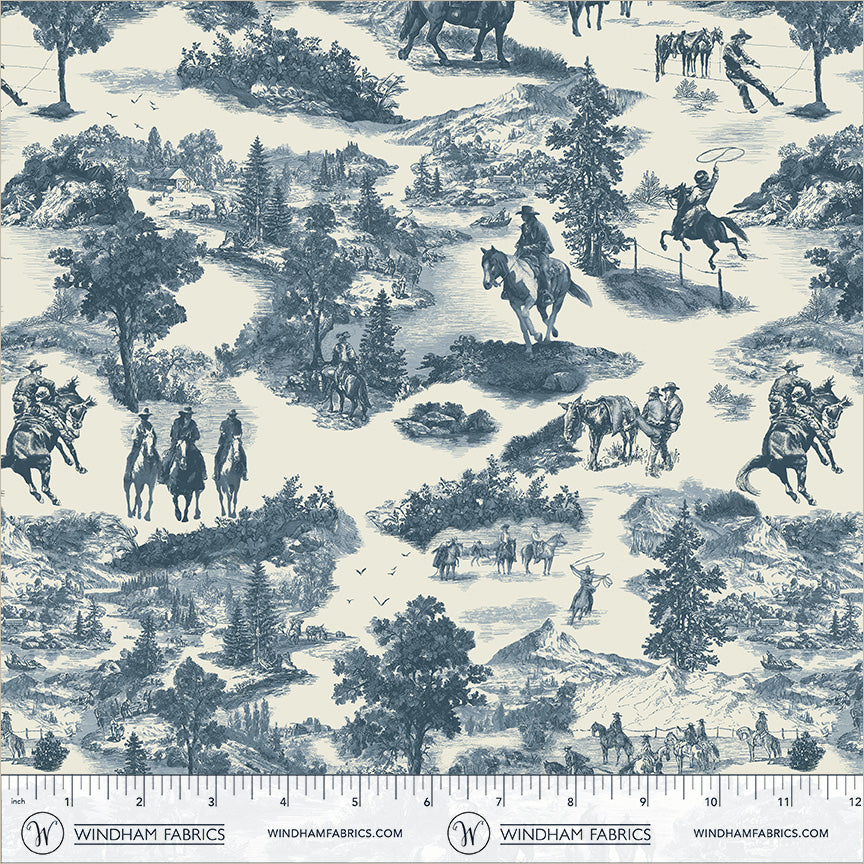 Lone Star Trail, Cowboy Toile, 55430-2 Midnight/Cream