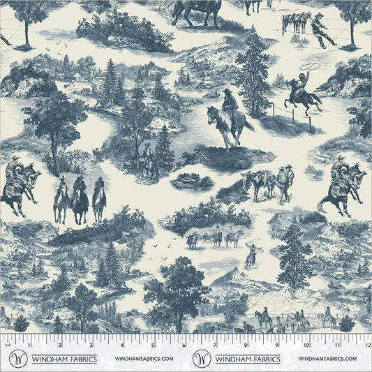 Lone Star Trail, Cowboy Toile, 55430-2 Midnight/Cream