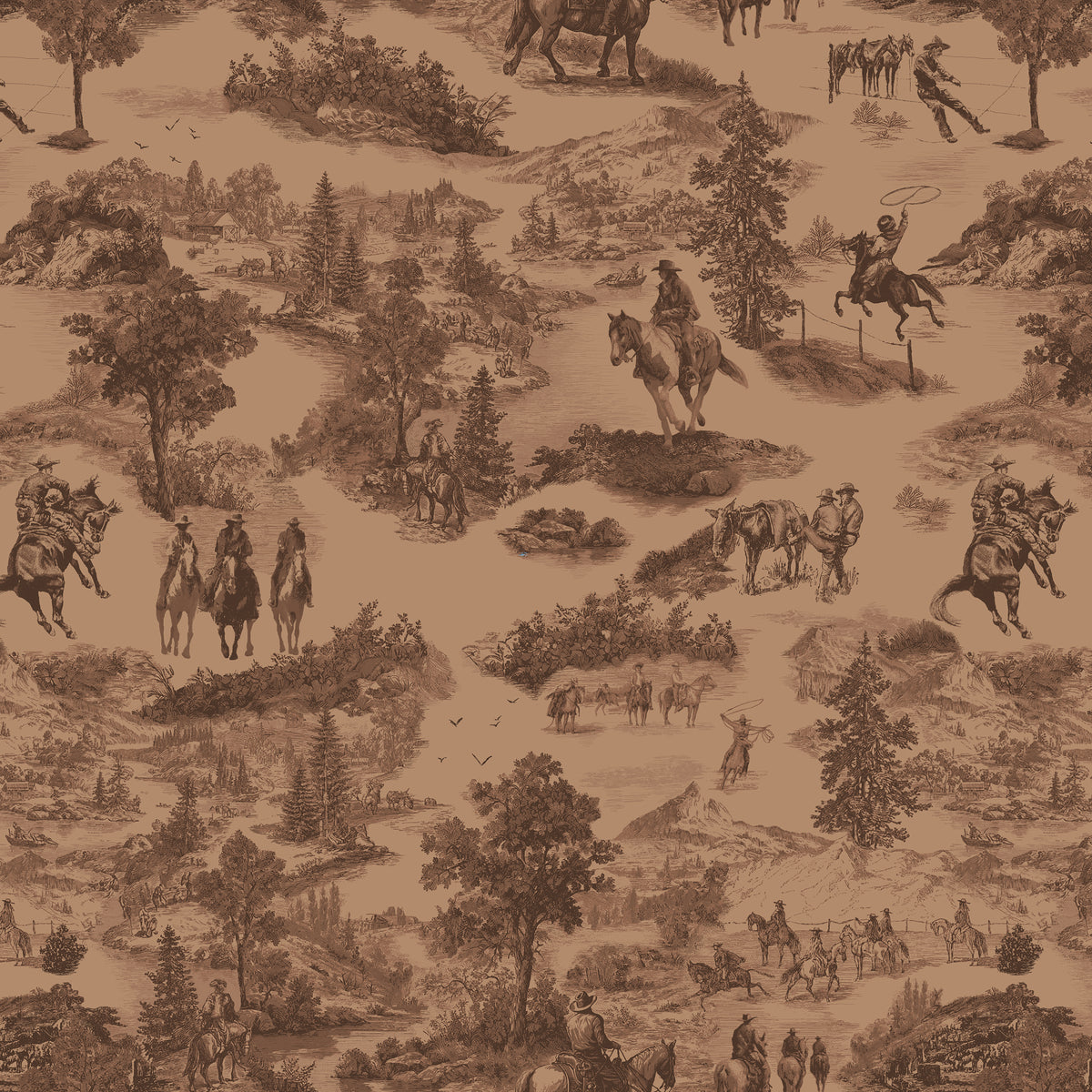Lone Star Trail, Cowboy Toile, 55430-5 Saddle