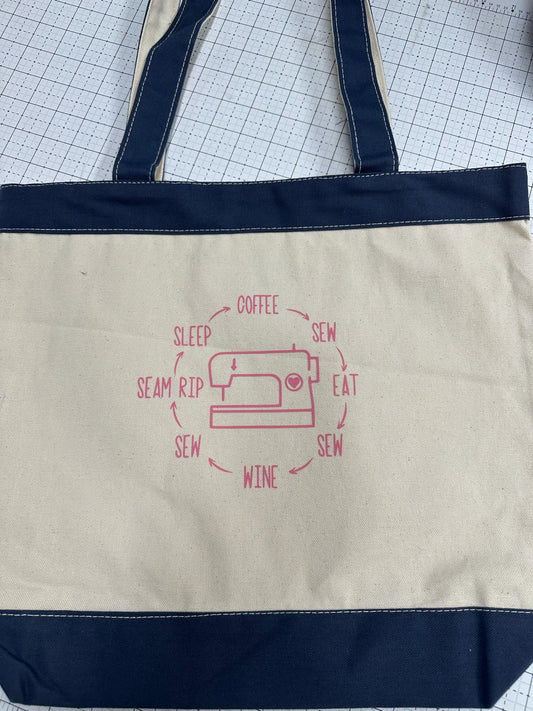 Cotton Tote-Navy 140