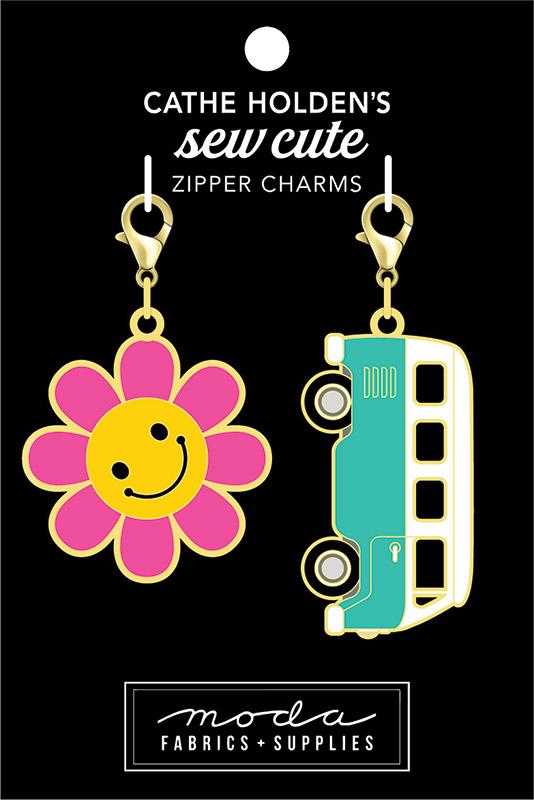 Flower Bus Zipper Pulls 2ct CH124