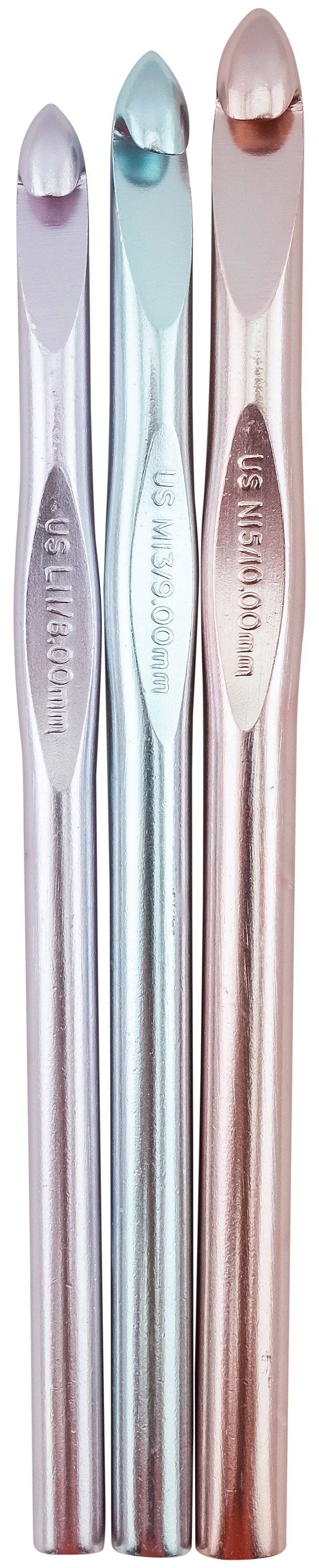 Susan Bates Silvalume Aluminum Crochet Hook Set-Sizes L11 To N15