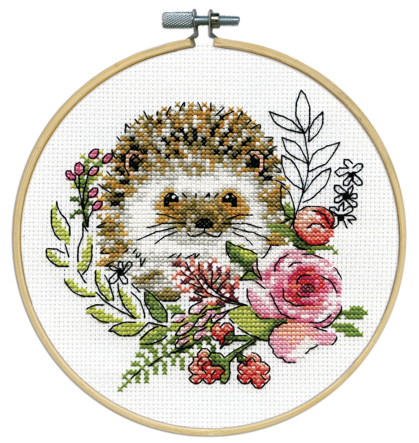 Design Works Counted Cross Stitch Kit 8" Round-Hedgehog
